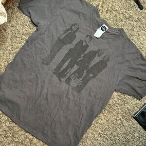 Men's Grey and Brown T-shirt